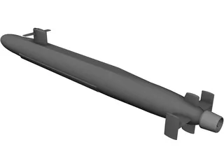 Le Triomphant class Missile Submarine 3D Model