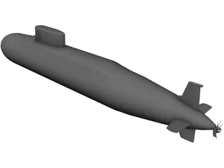 Arihant Class Missile Submarine 3D Model