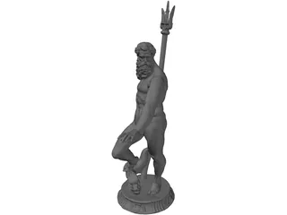 Neptune Statue 3D Model