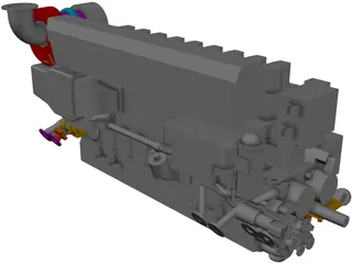 Marine Engine 3D Model