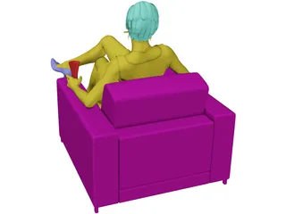 Woman on Chair 3D Model