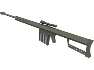 Barrett .50 Cal. Sniper Rifle 3D Model