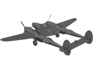 Lockheed P-38 Lightning 3D Model