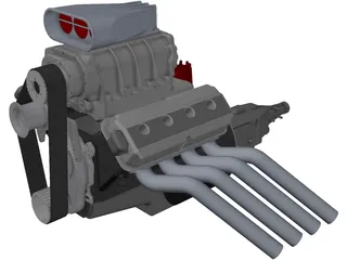 Engine 392 Hemi 3D Model