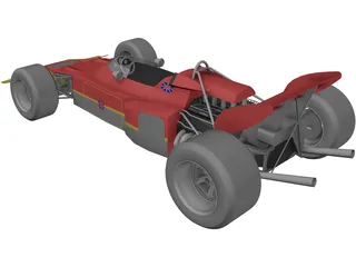 Lotus 72C F1 Car 3D Model