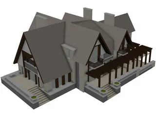 Victorian (Tudor) Style Cottadge 3D Model