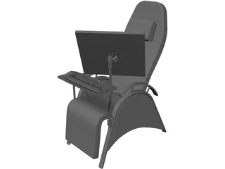 Chair with Workstation 3D Model