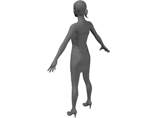 Girl Suits a Towel 3D Model