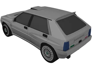 Lancia Delta HF Rally Car 3D Model