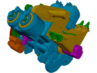 Engine V4 3D Model