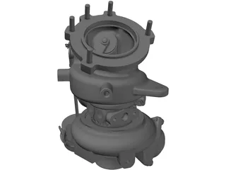 Turbocharger Diesel Engine 3D Model