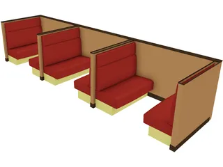 Booth Seating 3D Model