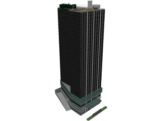 Tower with Skybar 3D Model