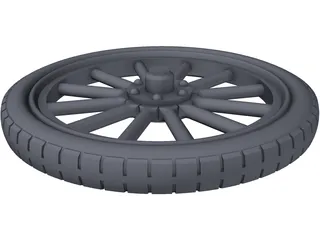 Wheel Rear Ford T 3D Model