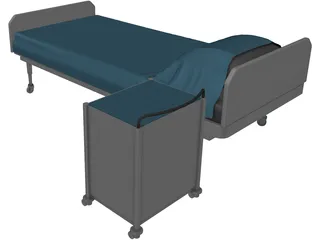 Hospital Bed 3D Model