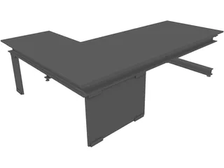 Modern Office Desk 3D Model