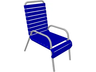 Beach Chair with Slats 3D Model