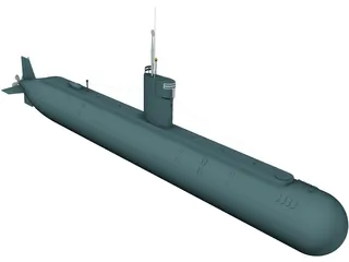 USS Dolphin (AGSS-555) 3D Model