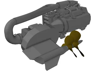 Volvo IPS 750 Engine 3D Model
