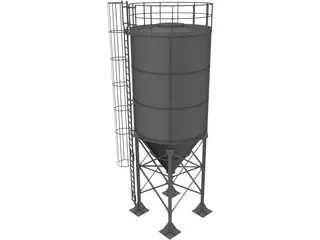 Cement Silo 3D Model