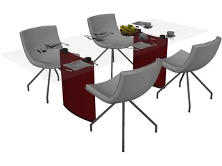 Table Set Dinner 3D Model