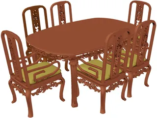 Table Dinner Home Style 3D Model