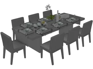 Table Dinner Contemporary 3D Model