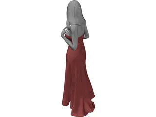 Woman in Wedding Dress 3D Model