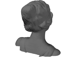 Head and Shoulders of a Statue of a Lady 3D Model