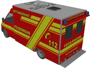 Volkswagen LT Ambulance RTW 3D Model