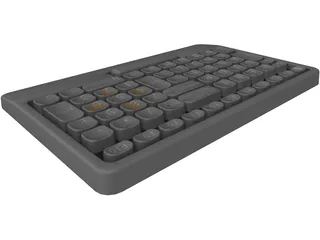 Abbreviated Left Hand Keyboard 3D Model