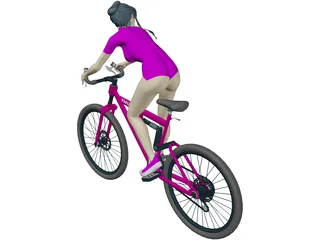 Woman on Bicycle 3D Model