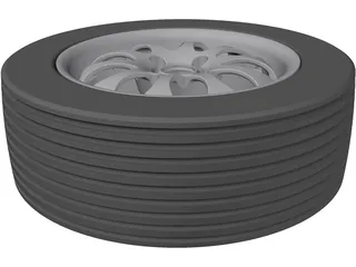 Tyre and Rim 3D Model