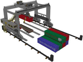 Container Loader Port 3D Model