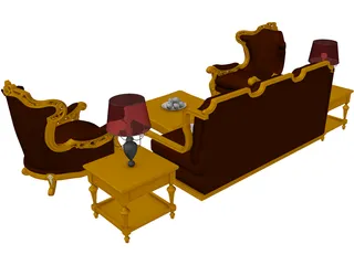 Classic Furniture Set 3D Model