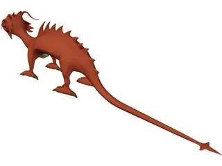 Asian Fire Dragon 3D Model