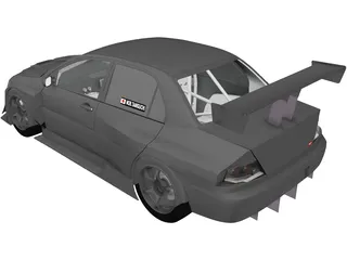 Mitsubishi Lancer Evolution HKS (2006) 3D Model