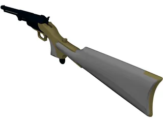 Colt 1847 Dragoon with Stock 3D Model