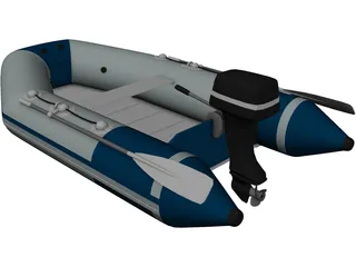 Zodimo Zodiac Boat with Outboard Motor 3D Model