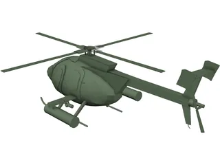 Hughes OH-6 Little Bird 3D Model