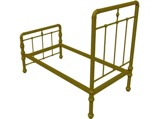 Bed Frame Antique 3D Model