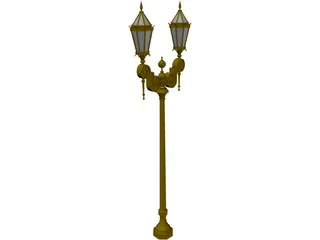 Old French Urban Light 3D Model