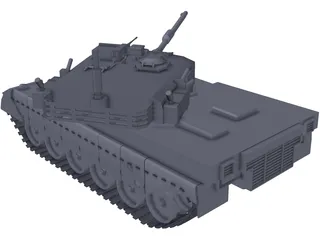 Japanese Type 90 Tank 3D Model