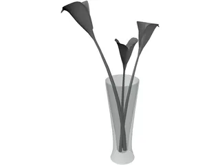 Flowers In Glass 3D Model