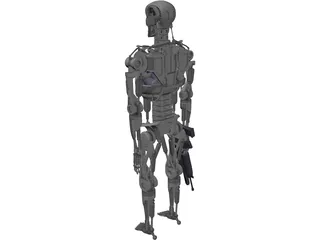 Terminator T-800 Metal Skeleton 3D Model