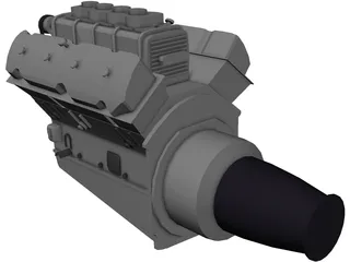 Engine Race Block Supercharged 3D Model