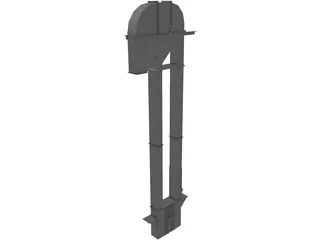 36 Inch Pulley Elevator Leg with Boot and Head 3D Model