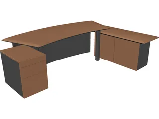 Wood Table 3D Model