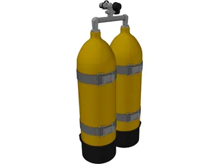 Twin Diving Tanks 3D Model