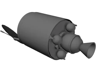 Hughes 376 Communications Satellite 3D Model